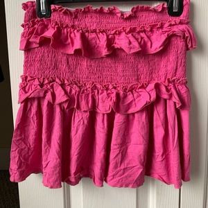 hot pink ruffle skirt